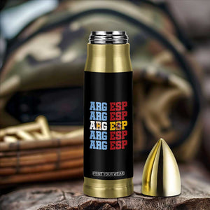 Retro ARG ESP Argentina Espana Flag Typography Graphic Bullet Tumbler Country Code Dual Argentine Spainish Heritage Pride