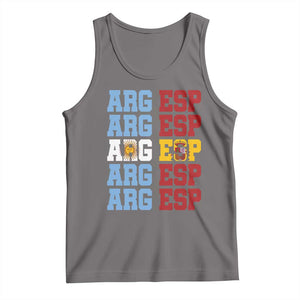 Retro ARG ESP Argentina Espana Flag Typography Graphic Tank Top Country Code Dual Argentine Spainish Heritage Pride