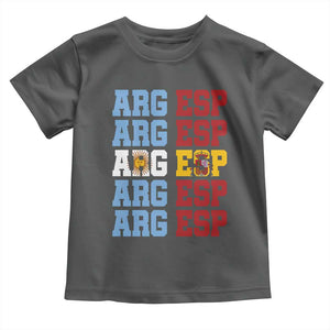 Retro ARG ESP Argentina Espana Flag Typography Graphic Toddler T Shirt Country Code Dual Argentine Spainish Heritage Pride