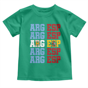 Retro ARG ESP Argentina Espana Flag Typography Graphic Toddler T Shirt Country Code Dual Argentine Spainish Heritage Pride