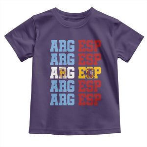 Retro ARG ESP Argentina Espana Flag Typography Graphic Toddler T Shirt Country Code Dual Argentine Spainish Heritage Pride