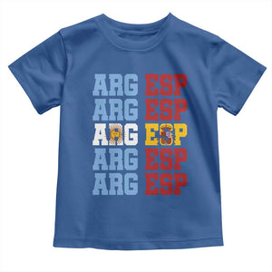 Retro ARG ESP Argentina Espana Flag Typography Graphic Toddler T Shirt Country Code Dual Argentine Spainish Heritage Pride