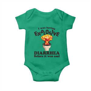 Funny Toilet Mushroom Cloud Gag Graphic Baby Onesie I Was Having Explosive Diarrhea Before It Was Cool