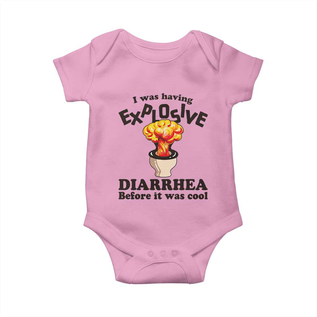 Funny Toilet Mushroom Cloud Gag Graphic Baby Onesie I Was Having Explosive Diarrhea Before It Was Cool