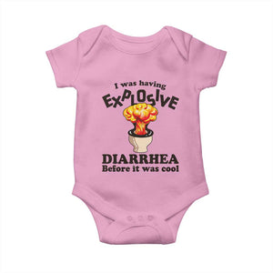 Funny Toilet Mushroom Cloud Gag Graphic Baby Onesie I Was Having Explosive Diarrhea Before It Was Cool