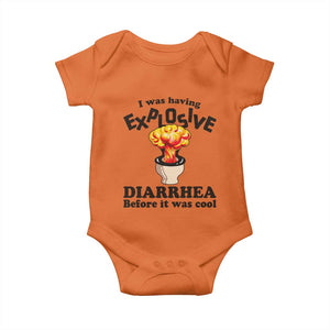 Funny Toilet Mushroom Cloud Gag Graphic Baby Onesie I Was Having Explosive Diarrhea Before It Was Cool