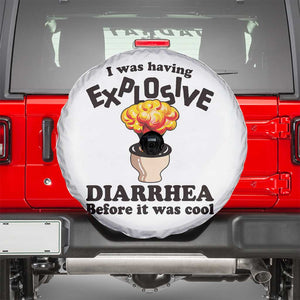 Funny Toilet Mushroom Cloud Gag Graphic Spare Tire Cover I Was Having Explosive Diarrhea Before It Was Cool