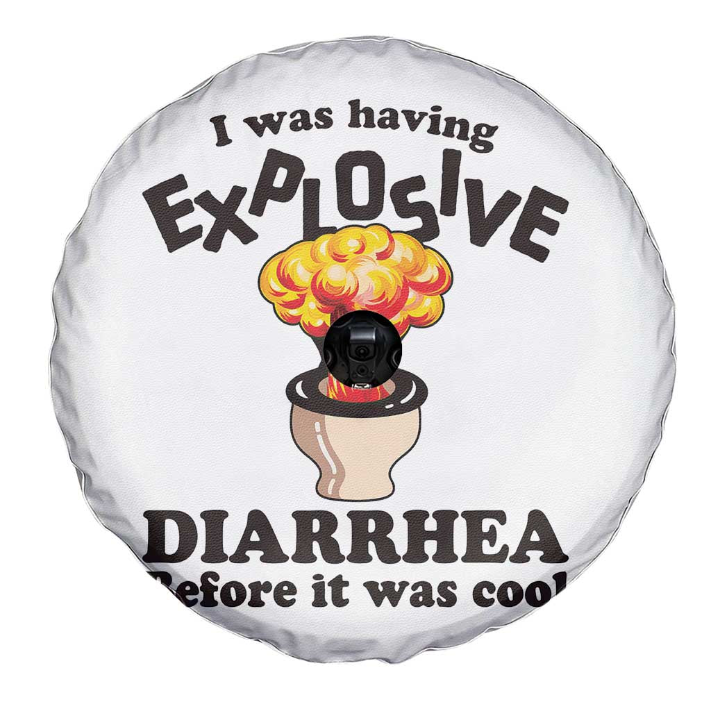 Funny Toilet Mushroom Cloud Gag Graphic Spare Tire Cover I Was Having Explosive Diarrhea Before It Was Cool