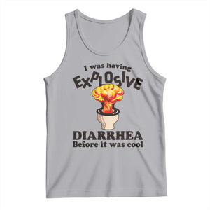 Funny Toilet Mushroom Cloud Gag Graphic Tank Top I Was Having Explosive Diarrhea Before It Was Cool