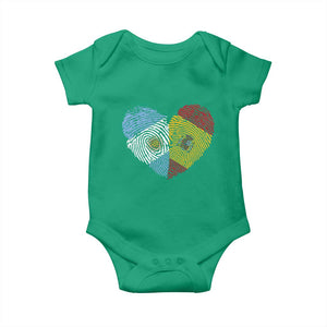 Argentina Spain Flag Mixed Roots Fingerprint Heart Graphic Baby Onesie Argentine Spanish Dual Heritage Hispanic Pride Match Day TS02 Irish Green Print Your Wear