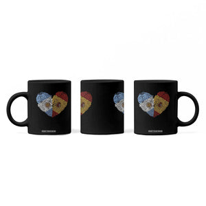 Argentina Spain Flag Mixed Roots Fingerprint Heart Graphic Coffee Mug Argentine Spanish Dual Heritage Hispanic Pride Match Day TS02 Print Your Wear