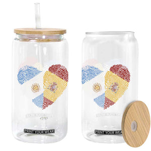 Argentina Spain Flag Mixed Roots Fingerprint Heart Graphic Glass Can Argentine Spanish Dual Heritage Hispanic Pride Match Day TS02 Print Your Wear