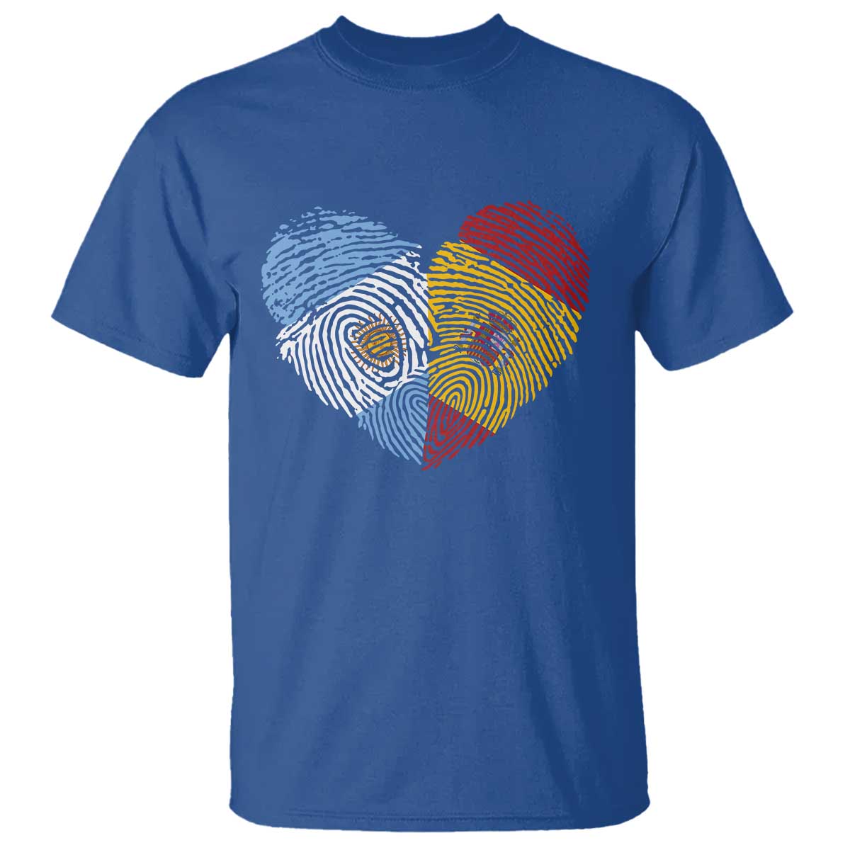 Argentina Spain Flag Mixed Roots Fingerprint Heart Graphic T Shirt Argentine Spanish Dual Heritage Hispanic Pride Match Day