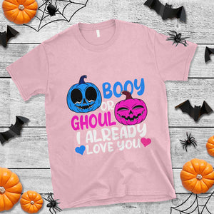 Halloween Gender Reveal T Shirt Boy Or Girl I Already Love You Blue Or Pink Cute Pumpkin Baby Shower TS02 Light Pink Print Your Wear