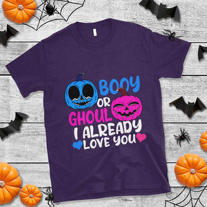 Halloween Gender Reveal T Shirt Boy Or Girl I Already Love You Blue Or Pink Cute Pumpkin Baby Shower TS02 Purple Print Your Wear