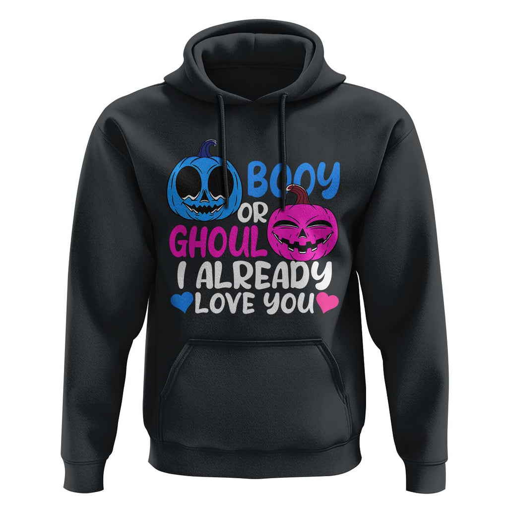 Halloween Gender Reveal Hoodie Boy Or Girl I Already Love You Blue Or Pink Cute Pumpkin Baby Shower TS02 Black Print Your Wear