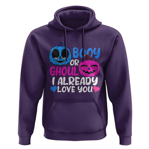 Halloween Gender Reveal Hoodie Boy Or Girl I Already Love You Blue Or Pink Cute Pumpkin Baby Shower TS02 Purple Print Your Wear