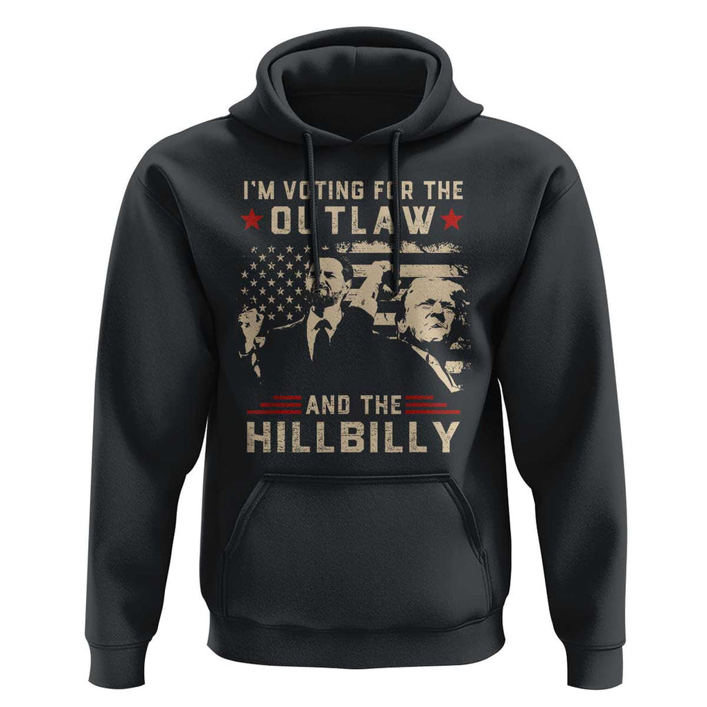 Trump Vance 2024 Hoodie I'm Voting For The Outlaw And The Hillbilly TS02 Black Print Your Wear