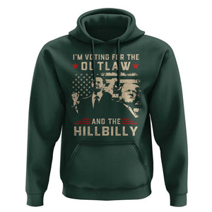 Trump Vance 2024 Hoodie I'm Voting For The Outlaw And The Hillbilly TS02 Dark Forest Green Print Your Wear