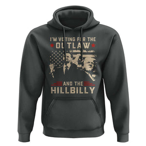 Trump Vance 2024 Hoodie I'm Voting For The Outlaw And The Hillbilly TS02 Dark Heather Print Your Wear