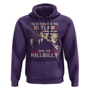 Trump Vance 2024 Hoodie I'm Voting For The Outlaw And The Hillbilly TS02 Purple Print Your Wear
