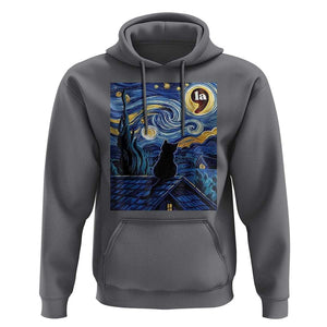 Starry Night Halloween Black Cat Hoodie Comma La I'm With Her Kamala 2024 TS02 Charcoal Print Your Wear