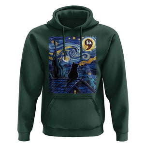 Starry Night Halloween Black Cat Hoodie Comma La I'm With Her Kamala 2024 TS02 Dark Forest Green Print Your Wear