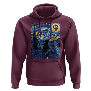 Starry Night Halloween Black Cat Hoodie Comma La I'm With Her Kamala 2024 TS02 Maroon Print Your Wear