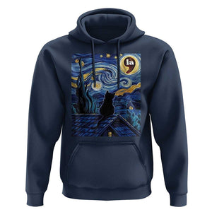 Starry Night Halloween Black Cat Hoodie Comma La I'm With Her Kamala 2024 TS02 Navy Print Your Wear