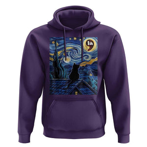Starry Night Halloween Black Cat Hoodie Comma La I'm With Her Kamala 2024 TS02 Purple Print Your Wear