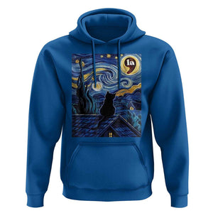Starry Night Halloween Black Cat Hoodie Comma La I'm With Her Kamala 2024 TS02 Royal Blue Print Your Wear