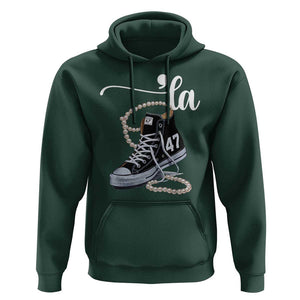 Kamala 2024 Hoodie Harris Comma La 47 Chuck And Pearls TS02 Dark Forest Green Print Your Wear