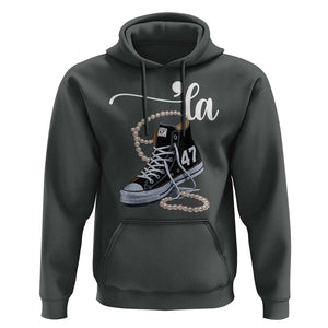 Kamala 2024 Hoodie Harris Comma La 47 Chuck And Pearls TS02 Dark Heather Print Your Wear