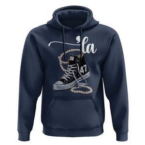 Kamala 2024 Hoodie Harris Comma La 47 Chuck And Pearls TS02 Navy Print Your Wear