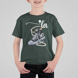 Kamala 2024 T Shirt For Kid Harris Comma La 47 Chuck And Pearls TS02 Dark Forest Green Print Your Wear