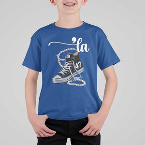 Kamala 2024 T Shirt For Kid Harris Comma La 47 Chuck And Pearls TS02 Royal Blue Print Your Wear