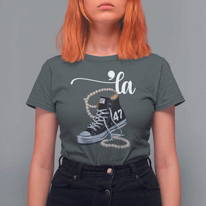 Kamala 2024 T Shirt For Women Harris Comma La 47 Chuck And Pearls TS02 Dark Heather Print Your Wear