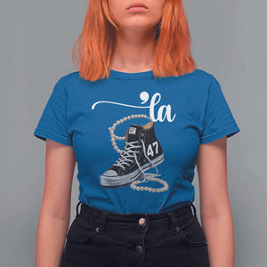 Kamala 2024 T Shirt For Women Harris Comma La 47 Chuck And Pearls TS02 Royal Blue Print Your Wear