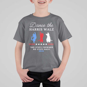 Dance The Harris Walz 2024 T Shirt For Kid Two Steps Forward No Steps Back TS02 Charcoal Print Your Wear