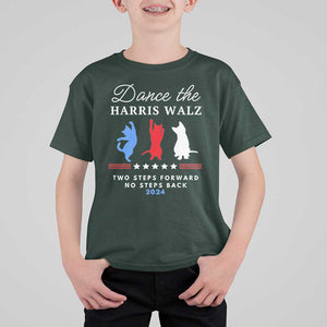 Dance The Harris Walz 2024 T Shirt For Kid Two Steps Forward No Steps Back TS02 Dark Forest Green Print Your Wear