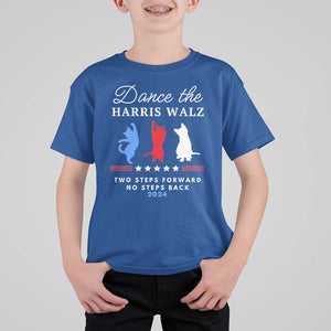 Dance The Harris Walz 2024 T Shirt For Kid Two Steps Forward No Steps Back TS02 Royal Blue Print Your Wear