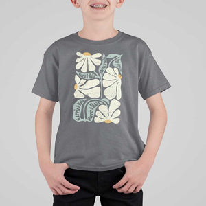 Harris Walz 2024 T Shirt For Kid Kamala Tim For Brighter Tomorrow Retro Groovy Flower TS02 Charcoal Print Your Wear