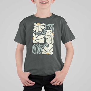 Harris Walz 2024 T Shirt For Kid Kamala Tim For Brighter Tomorrow Retro Groovy Flower TS02 Dark Heather Print Your Wear