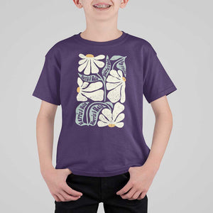 Harris Walz 2024 T Shirt For Kid Kamala Tim For Brighter Tomorrow Retro Groovy Flower TS02 Purple Print Your Wear