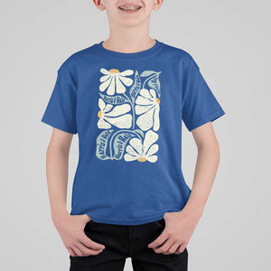 Harris Walz 2024 T Shirt For Kid Kamala Tim For Brighter Tomorrow Retro Groovy Flower TS02 Royal Blue Print Your Wear