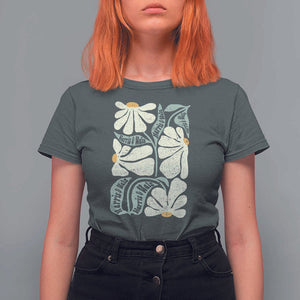 Harris Walz 2024 T Shirt For Women Kamala Tim For Brighter Tomorrow Retro Groovy Flower TS02 Dark Heather Print Your Wear