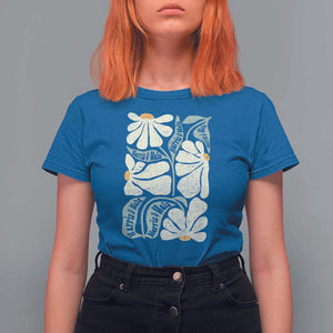 Harris Walz 2024 T Shirt For Women Kamala Tim For Brighter Tomorrow Retro Groovy Flower TS02 Royal Blue Print Your Wear