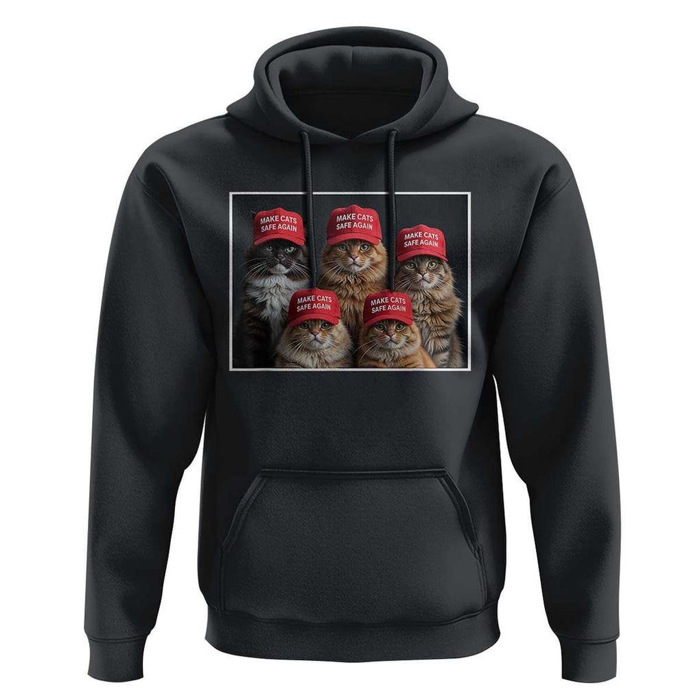 Trump Debate 2024 Hoodie Make Cats Safe Again Funny Cat In Red Hat TS02 Black Print Your Wear