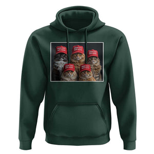 Trump Debate 2024 Hoodie Make Cats Safe Again Funny Cat In Red Hat TS02 Dark Forest Green Print Your Wear