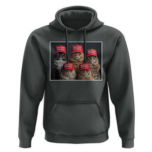 Trump Debate 2024 Hoodie Make Cats Safe Again Funny Cat In Red Hat TS02 Dark Heather Print Your Wear